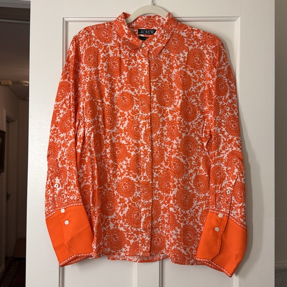 J.Crew Classic-fit drapey cupro-blend shirt in floral crown BQ751 - Picture 5 of 8